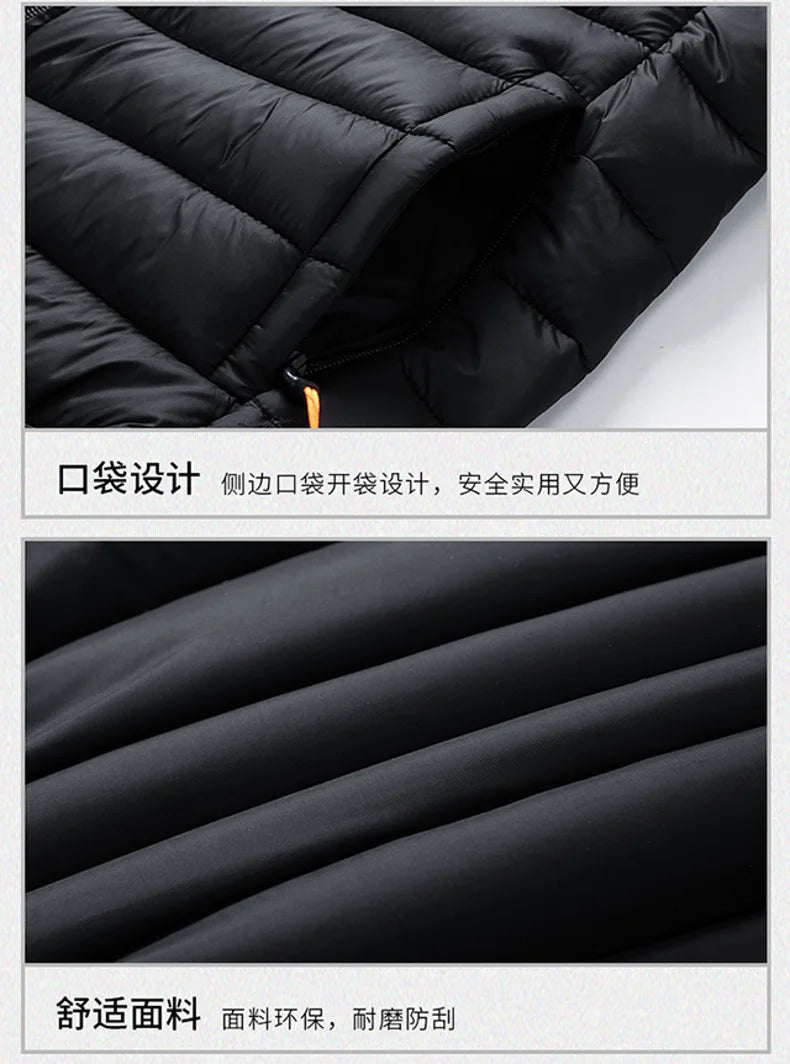 Vyriška Žieminė Striukė su Gobtuku - Lengva Vatinė Striukė Dryžuotu Dizainu