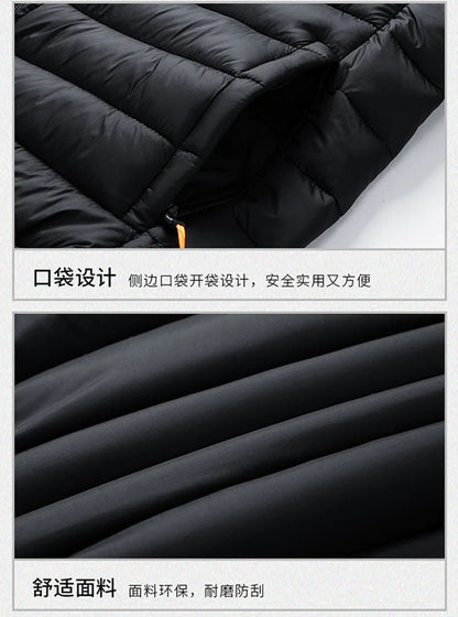 Vyriška Žieminė Striukė su Gobtuku - Lengva Vatinė Striukė Dryžuotu Dizainu