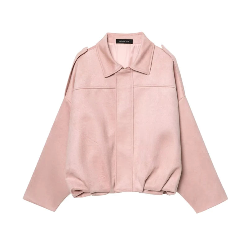 Moteriškas Paltas - Stilingas Rudens Žiemos Švarkas Moterims Laisvo Kirpimo