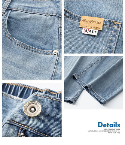 Vyriški Baggy Džinsai - Madingi Laisvo Kirpimo Denim Kelnės Gatvės Stiliui Korėjietiška Mada