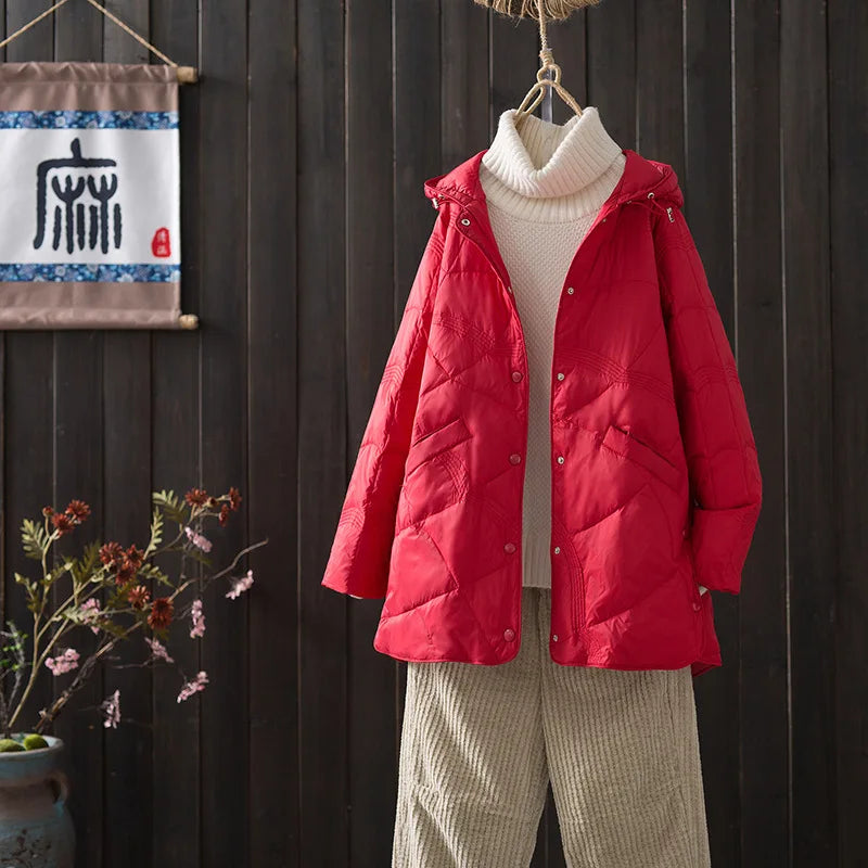 Žieminė Striukė Moterims - 90% Ančių Pūkai - Ultra Lengva -