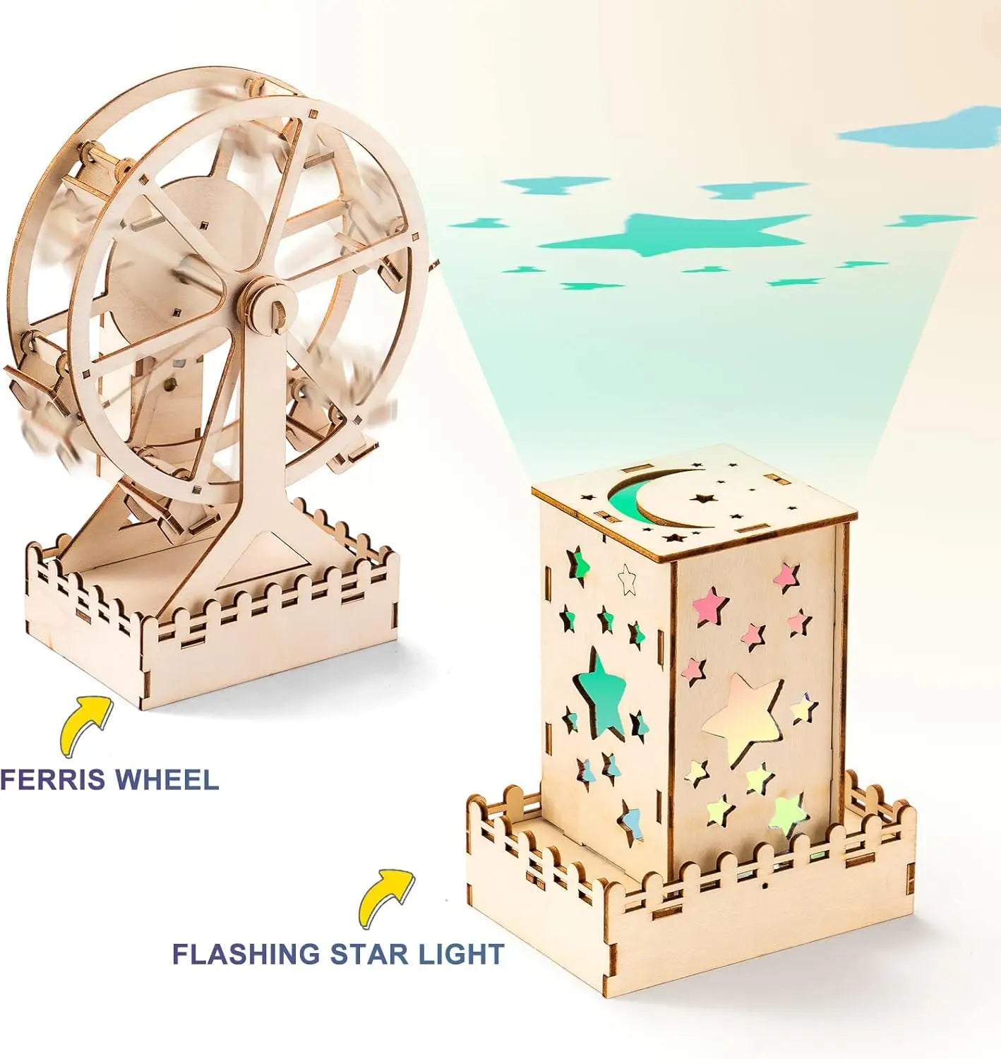 Medinis STEM Konstruktorius Vaikams | DIY 3D Dėlionė - Mokslo Projektas Berniukams ir Mergaitėms