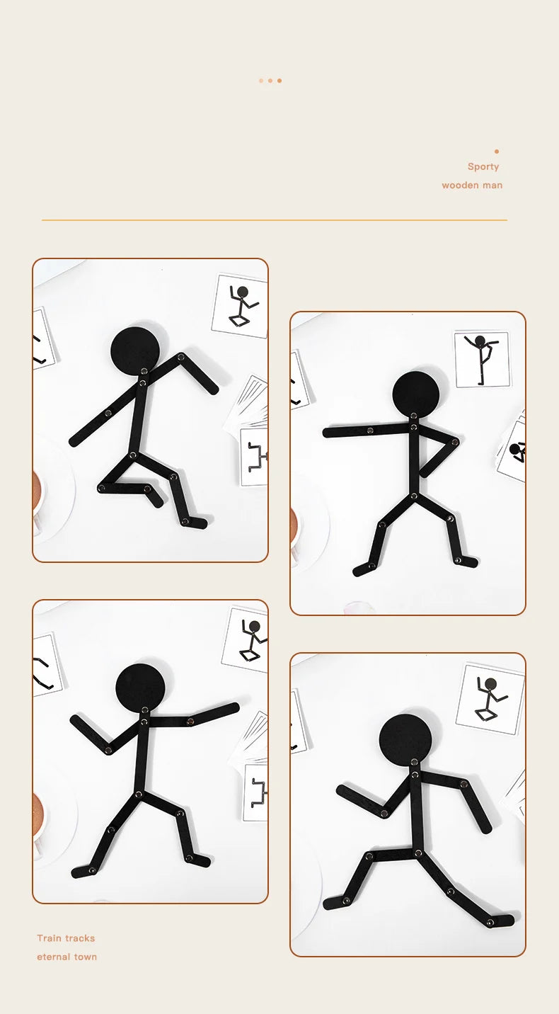 Montessori Medinė Dėlionė Vaikams | Sporto Pozos - Edukacinis Žaidimas Rankų Įgūdžiams