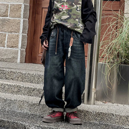 Vaikų Baggy Džinsai Paaugliams - Distressed Retro Stiliaus Denim Kelnės