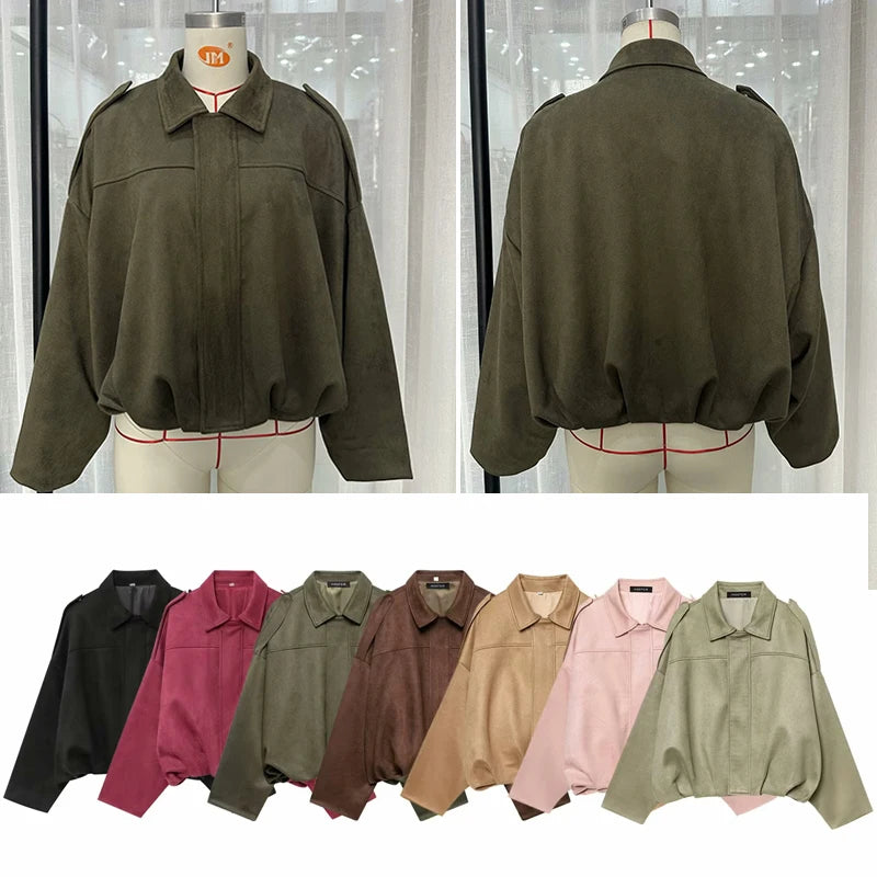 Moteriškas Paltas - Stilingas Rudens Žiemos Švarkas Moterims Laisvo Kirpimo