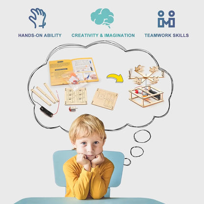 Medinis STEM Konstruktorius Vaikams | DIY 3D Dėlionė - Mokslo Projektas Berniukams ir Mergaitėms