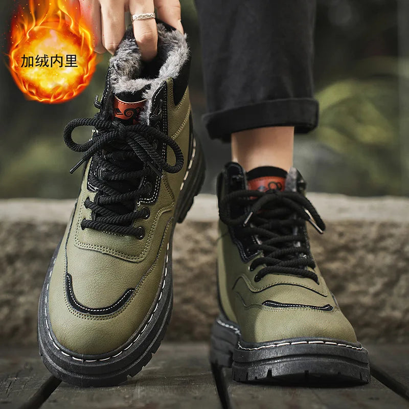 Žieminiai Batai Vyrams - Šilti Pliušiniai - Vandeniui Atsparūs -