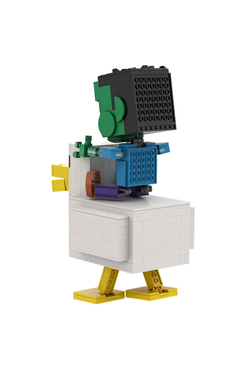 MOC Minecraft Vištos Jojikas - Interaktyvus Žaidimas - Lavos Višta Konstruktorius