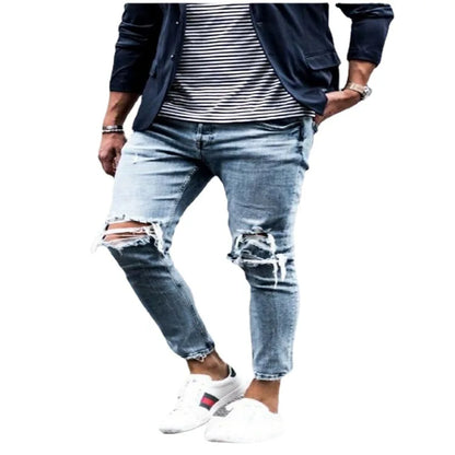 Vyriški Skinny Džinsai - Slim Fit Pencil Džinsai Hip Hop Streetwear Stiliaus