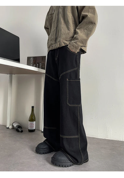 Vyriški Didelio Dydžio Džinsai 8XL - 100% Medvilnės Aukštos Kokybės Rudens Kelnės Retro Stiliaus