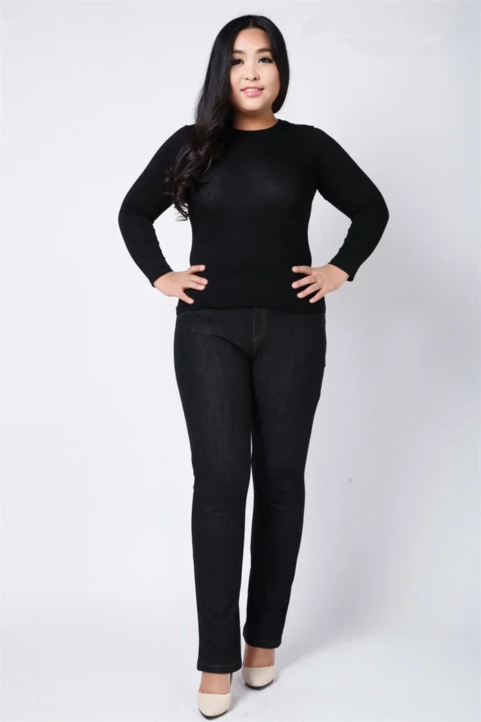 Moteriški Džinsai Aukštoms Moterims Didelių Dydžių - Slim Fit Aukštu Liemeniu