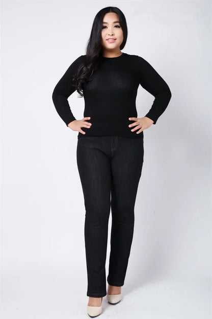 Moteriški Džinsai Aukštoms Moterims Didelių Dydžių - Slim Fit Aukštu Liemeniu