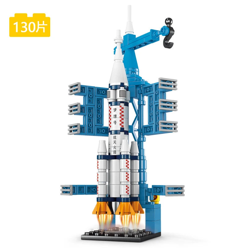 MOC Kosminė Raketa - Paleidimo Centras - Aviacija Konstruktorius Vaikams