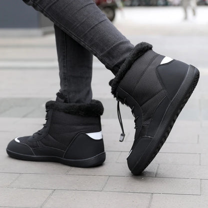 Žieminiai Barefoot Batai Moterims - Šilti Sniego Batai su Pliušu - Vandeniui Atsparūs
