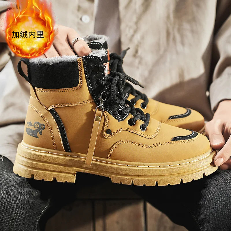 Žieminiai Batai Vyrams - Šilti Pliušiniai - Vandeniui Atsparūs -