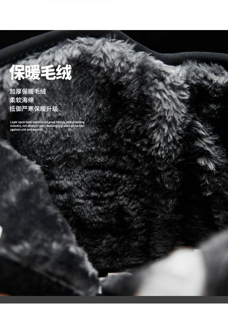 Vyriški Aukšti Žieminiai Batai su Kailiuku - Neslystantys Sniego Batai Darbui