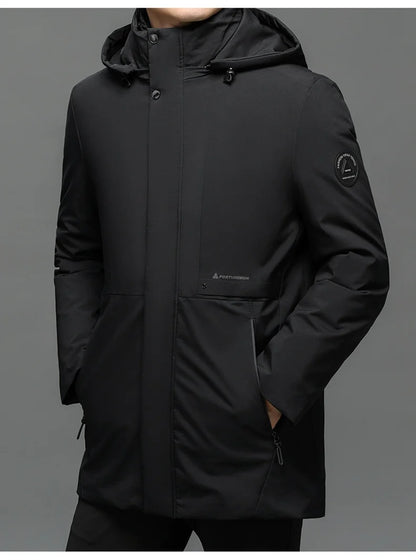 Vyriška Ilga Žieminė Parka Striukė - su Kailiuku ir Gobtuvu