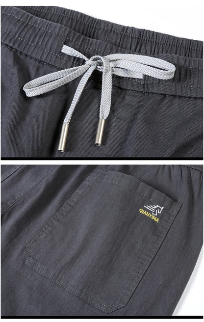 Vyriškos Kelnės - Elastinga Juosmena - Pilkos Juodos