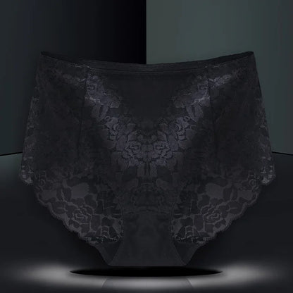 Moterų Nėrinių Kelnaitės - Elegantiškos Aukštu Liemeniu su Gėlių Raštu