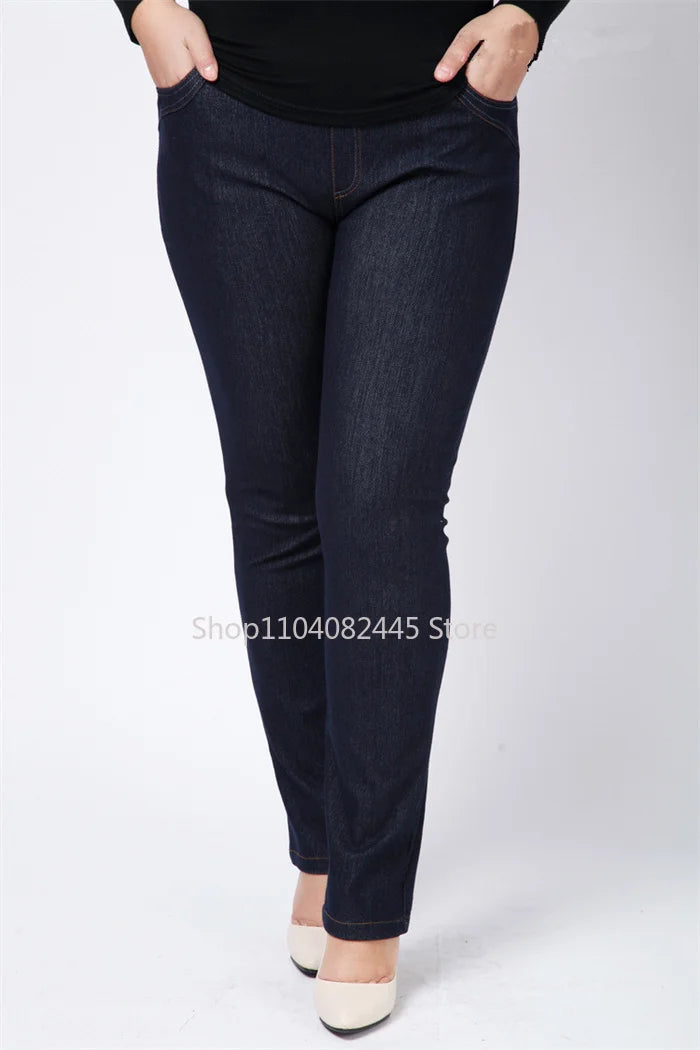Moteriški Džinsai Aukštoms Moterims Didelių Dydžių - Slim Fit Aukštu Liemeniu