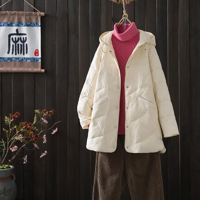 Žieminė Striukė Moterims - 90% Ančių Pūkai - Ultra Lengva -