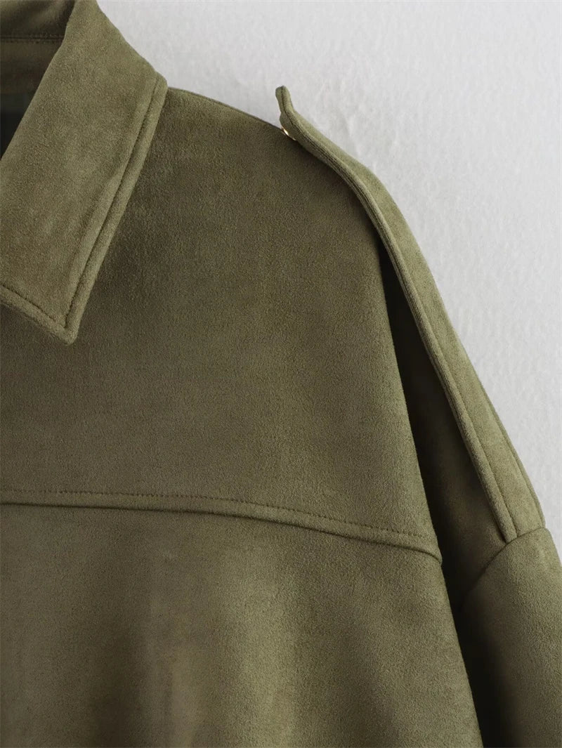 Moteriškas Paltas - Stilingas Rudens Žiemos Švarkas Moterims Laisvo Kirpimo