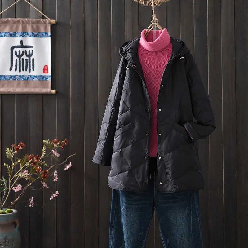 Žieminė Striukė Moterims - 90% Ančių Pūkai - Ultra Lengva -