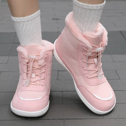 Žieminiai Barefoot Batai Moterims - Šilti Sniego Batai su Pliušu - Vandeniui Atsparūs