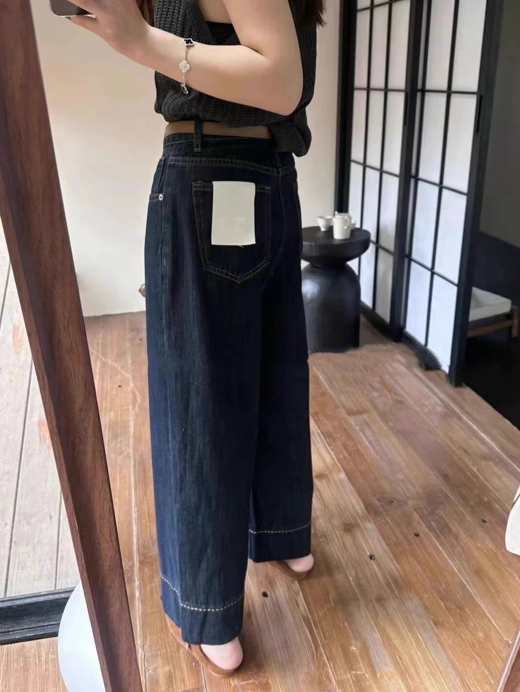 Moteriški Džinsai Tiesaus Kirpimo - Lieknėjantys Kelnės su Varpeliu Rudens