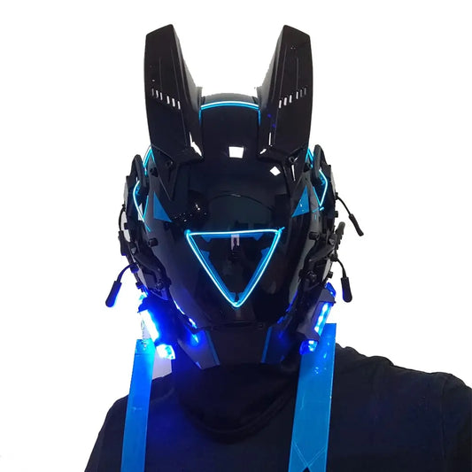 JAUPTO Punk Kaukė Cosplay Vyrams Moterims - LED Trikampio Šviesos Kaukė Helovino Vakarėlio Muzikos Festivalio Aksesuarai