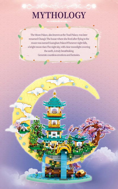 MOC Mėnulio Rūmai - Krioklys, Tvenkinys, Pilis - Konstruktorius su Apšvietimu Vaikams