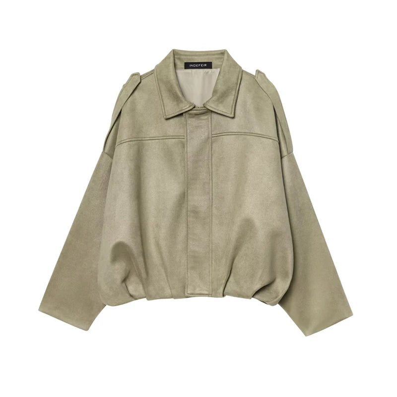 Moteriškas Paltas - Stilingas Rudens Žiemos Švarkas Moterims Laisvo Kirpimo