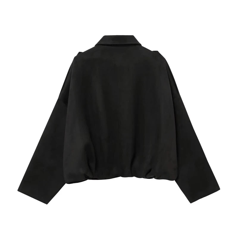 Moteriškas Paltas - Stilingas Rudens Žiemos Švarkas Moterims Laisvo Kirpimo