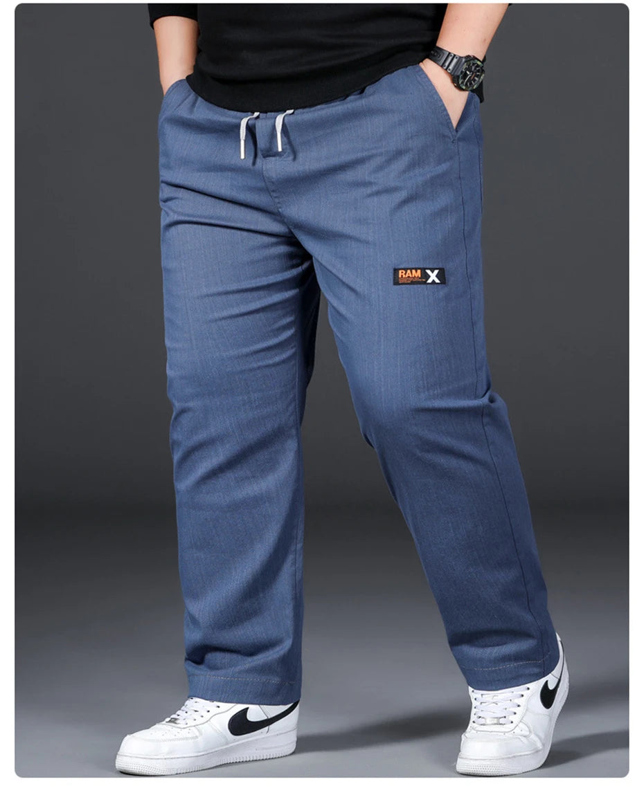 Vyriškos Kelnės - Elastinga Juosmena - Pilkos Juodos