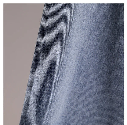 Moteriški Džinsai 2025 Ruduo - Mėlyni Plačių Kojų Aukštu Liemeniu Denim Kelnės