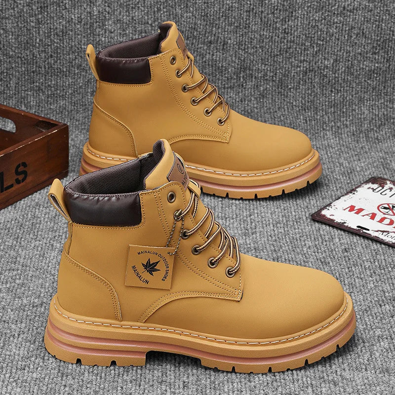 Vyriški Žieminiai Batai su Kailiuku - Šilti Aukšti Batai Storais Padais