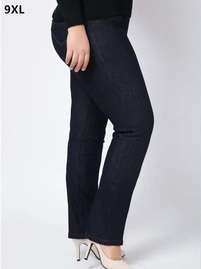 Moteriški Džinsai Aukštoms Moterims Didelių Dydžių - Slim Fit Aukštu Liemeniu