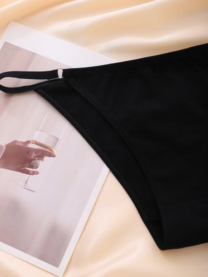 Moterų Seksualios Kelnaitės 5 Vnt. - Hipster Bikini su Žiedu ir Raišteliu
