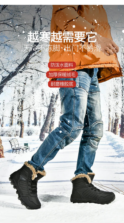 Žieminiai Batai Vyrams - Šilti Pliušiniai - Vandeniui Atsparūs