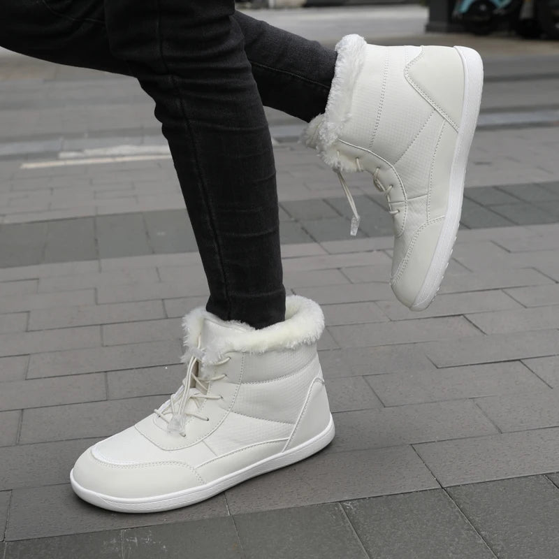 Žieminiai Barefoot Batai Moterims - Šilti Sniego Batai su Pliušu - Vandeniui Atsparūs