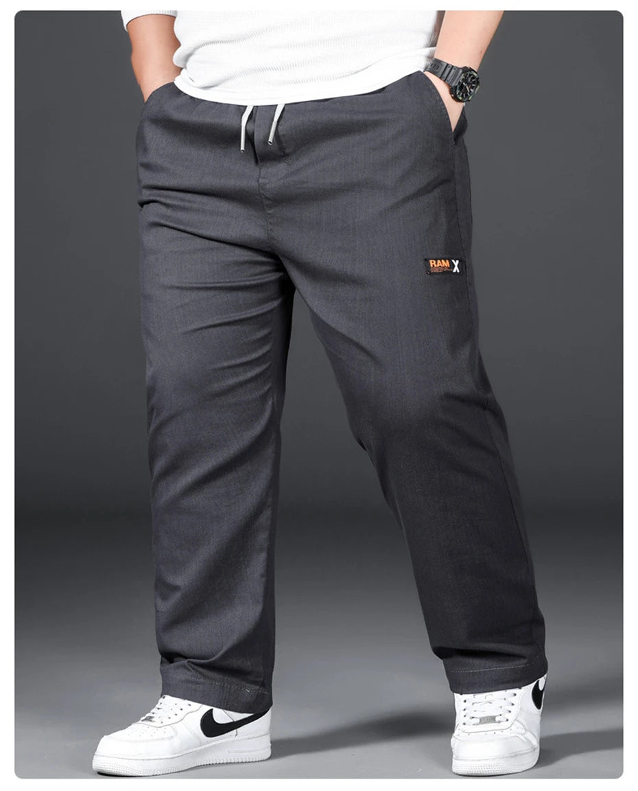 Vyriškos Kelnės - Elastinga Juosmena - Pilkos Juodos