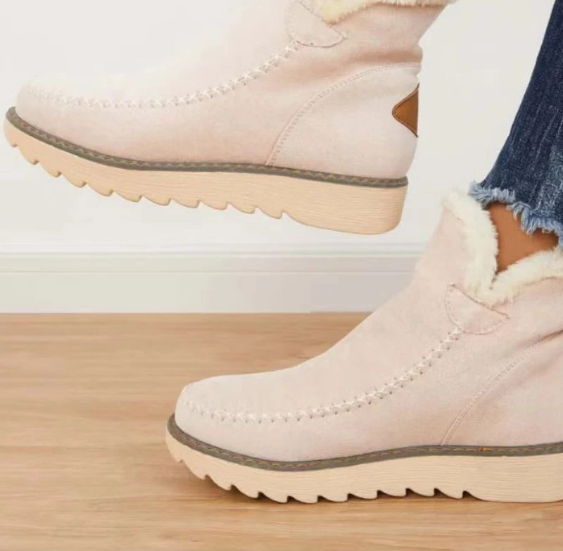 Moteriški Žieminiai Sniego Batai - Šilti Patogūs Kulkšnies Batai su Lengvu Užsimaukymu