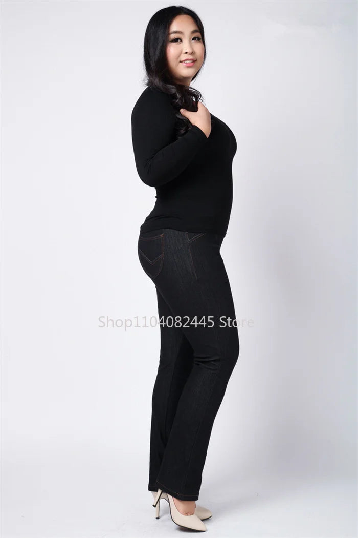 Moteriški Džinsai Aukštoms Moterims Didelių Dydžių - Slim Fit Aukštu Liemeniu