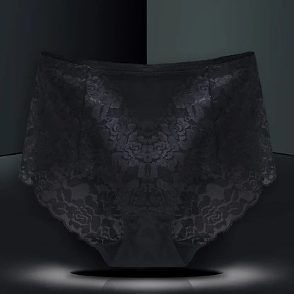 Moterų Nėrinių Kelnaitės - Elegantiškos Aukštu Liemeniu su Gėlių Raštu