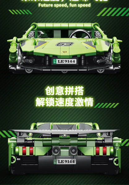 Lele Brothers Technology Power Racing Car Assembly Model Boy Assembly Building Blocks Toy Gift