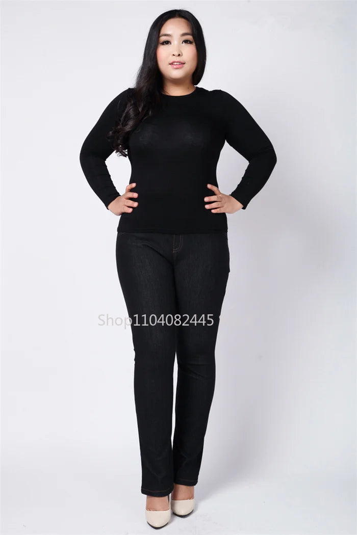 Moteriški Džinsai Aukštoms Moterims Didelių Dydžių - Slim Fit Aukštu Liemeniu