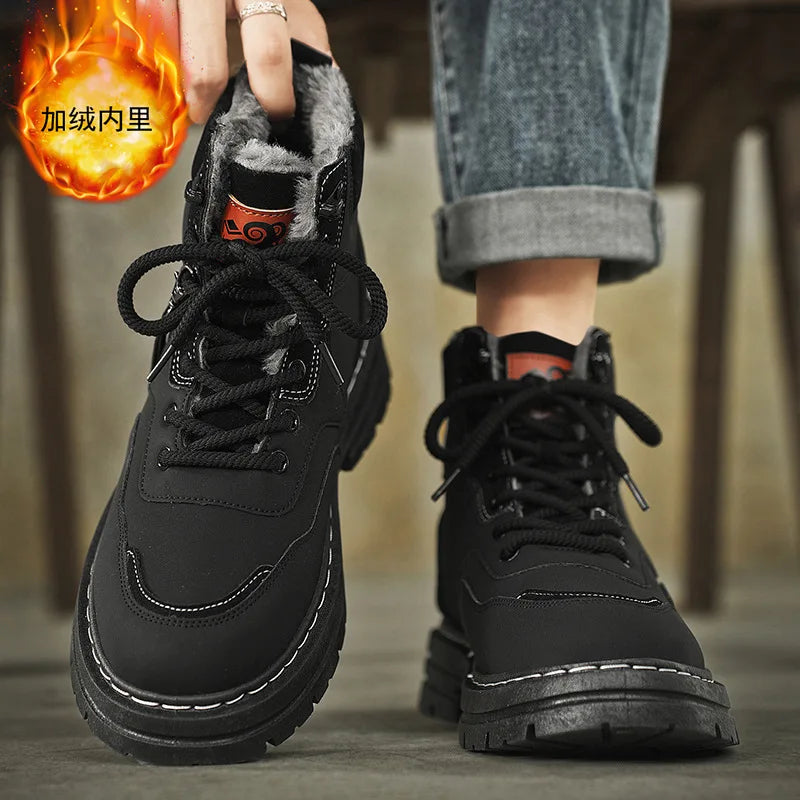 Žieminiai Batai Vyrams - Šilti Pliušiniai - Vandeniui Atsparūs -