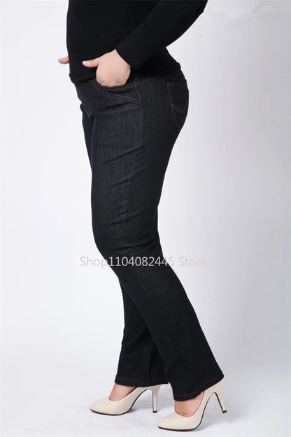 Moteriški Džinsai Aukštoms Moterims Didelių Dydžių - Slim Fit Aukštu Liemeniu