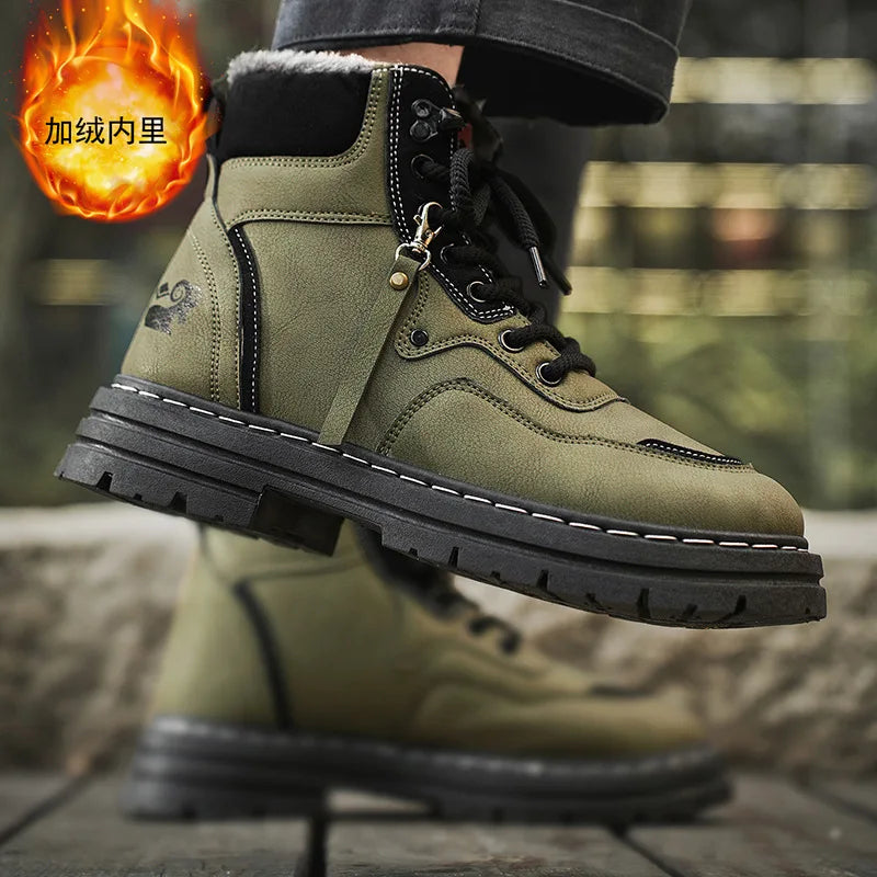 Žieminiai Batai Vyrams - Šilti Pliušiniai - Vandeniui Atsparūs -