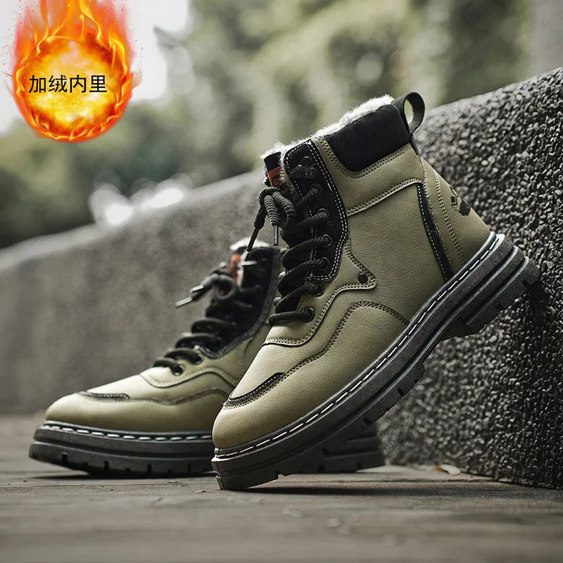 Žieminiai Batai Vyrams - Šilti Pliušiniai - Vandeniui Atsparūs -